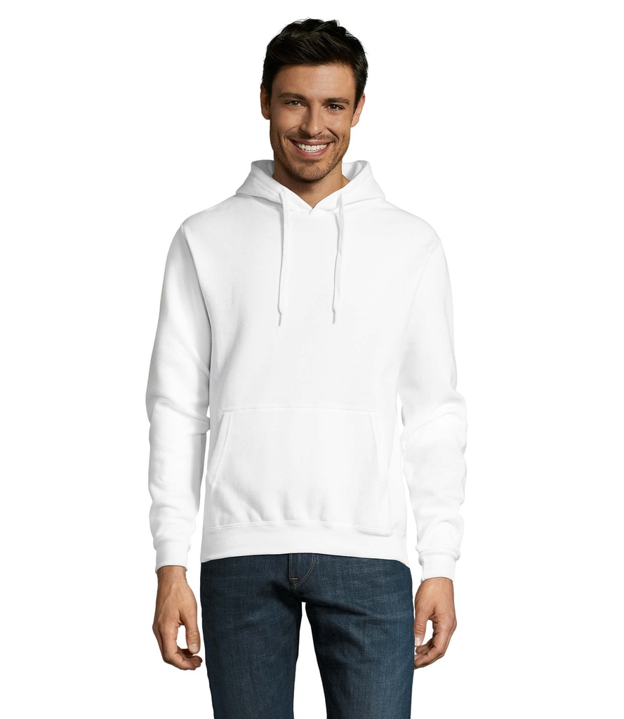 [324.S47101-BI-3XL] Felpa bianca 280 unisex con cappuccio - policotone 50/50 - tasca a marsupio