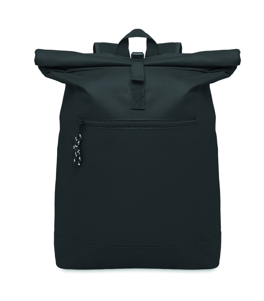 [MO2170-03] Zaino rolltop in poliestere 600d (Nero)