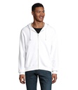 Felpa bianca 280 uomo con cappuccio - 80% cotone 20% poliestere - full zip - interno spazzolato