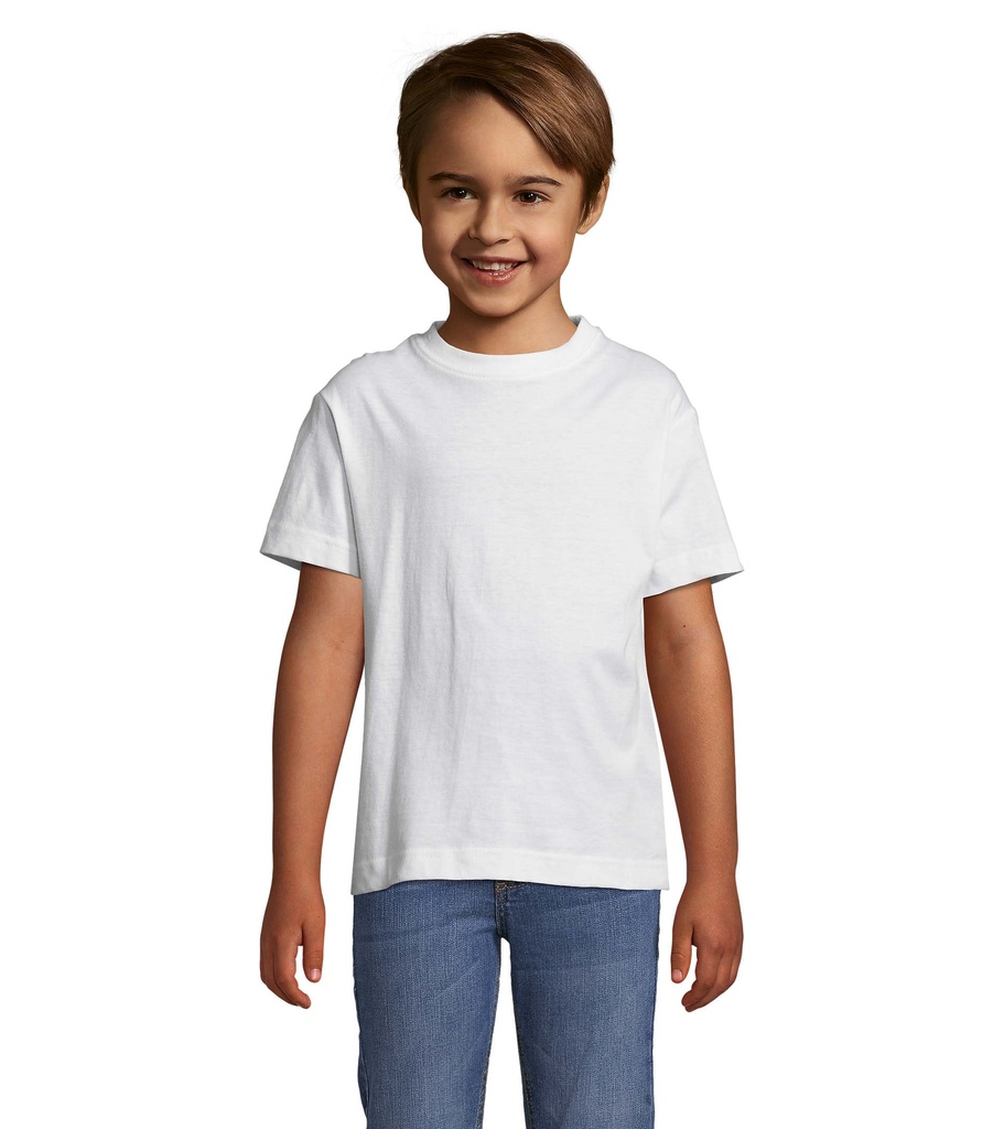 [324.S11970-BI-0212] T-shirt bianca 150 bambino m/c girocollo - cotone jersey