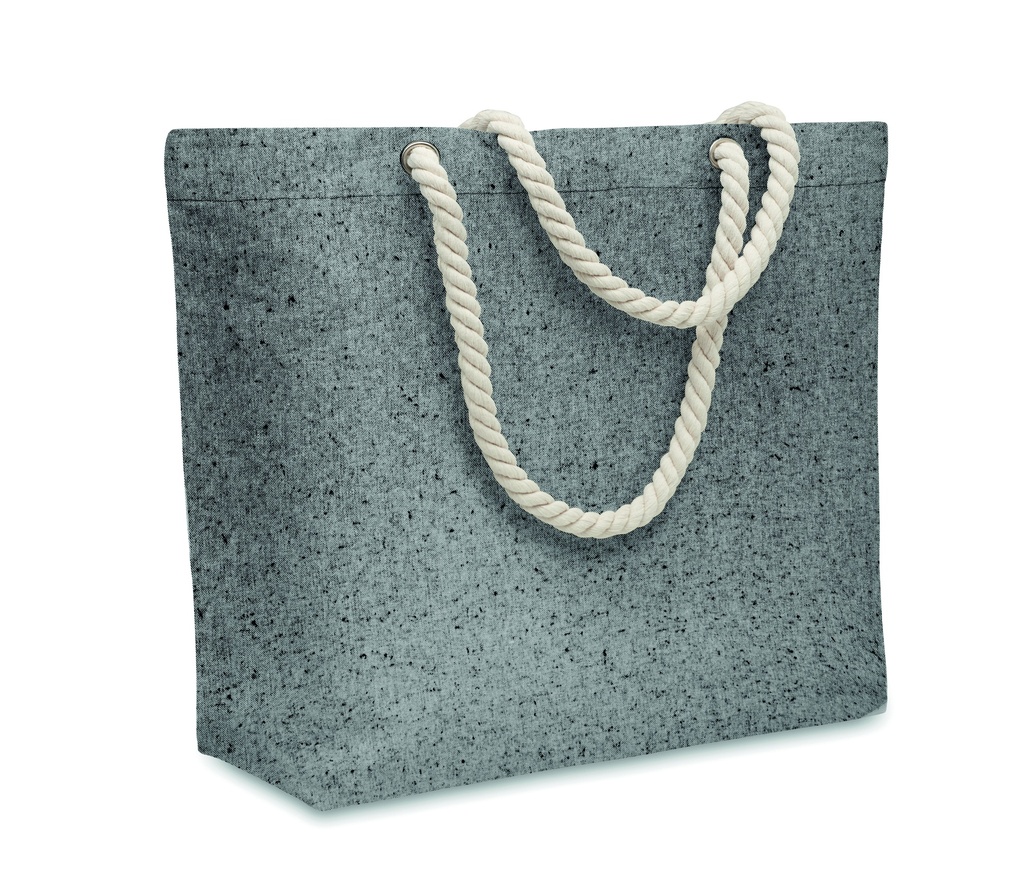 [MO2188-03] Borsa da spiaggia con manici in corda 220 gr / m² (Nero)