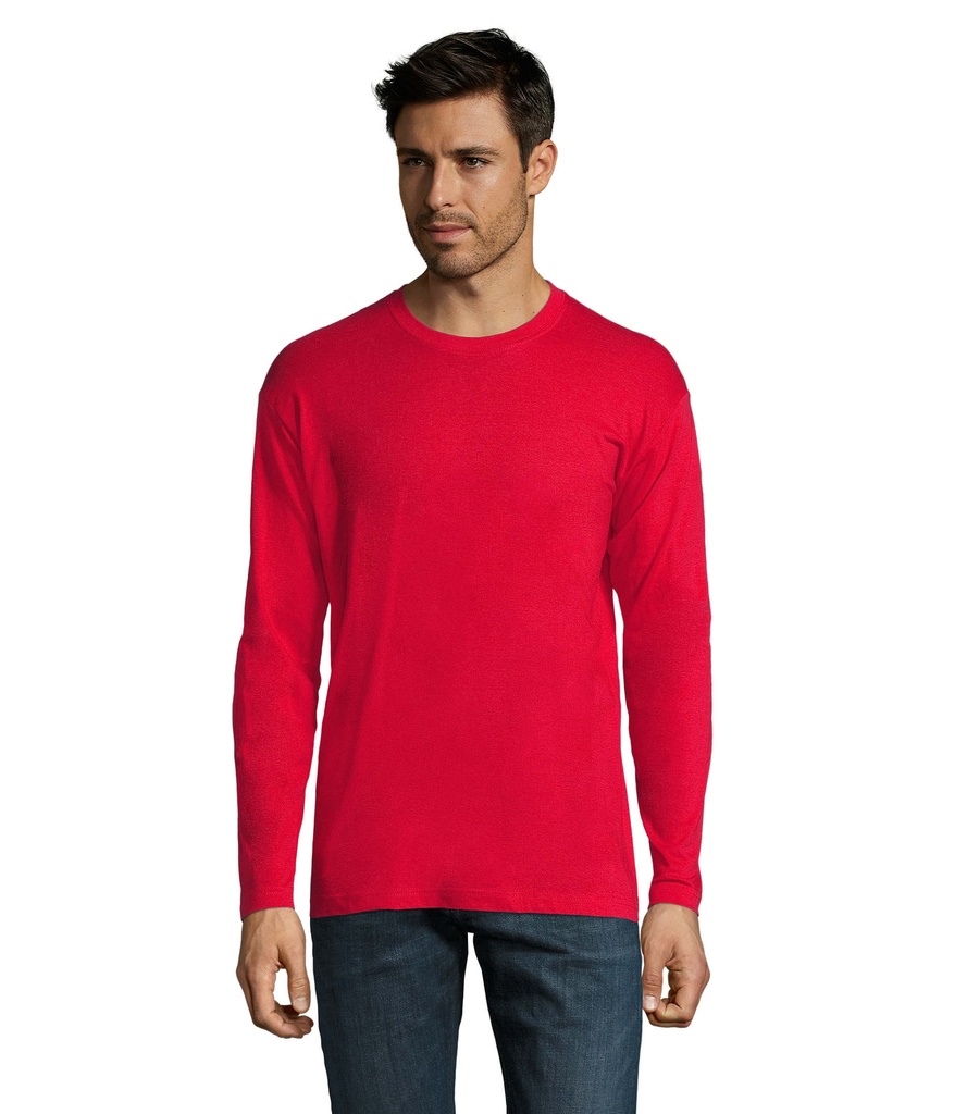 [324.S11420-CO-3XL5XL] T-shirt colorata 150 uomo m/l girocollo - cotone jersey (Rosso)