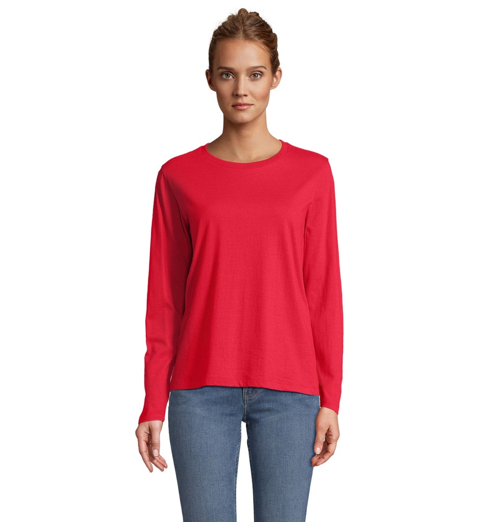 [324.S04443-CO-XSXXL] T-shirt colorata 150 donna m/l girocollo - cotone jersey (Rosso)