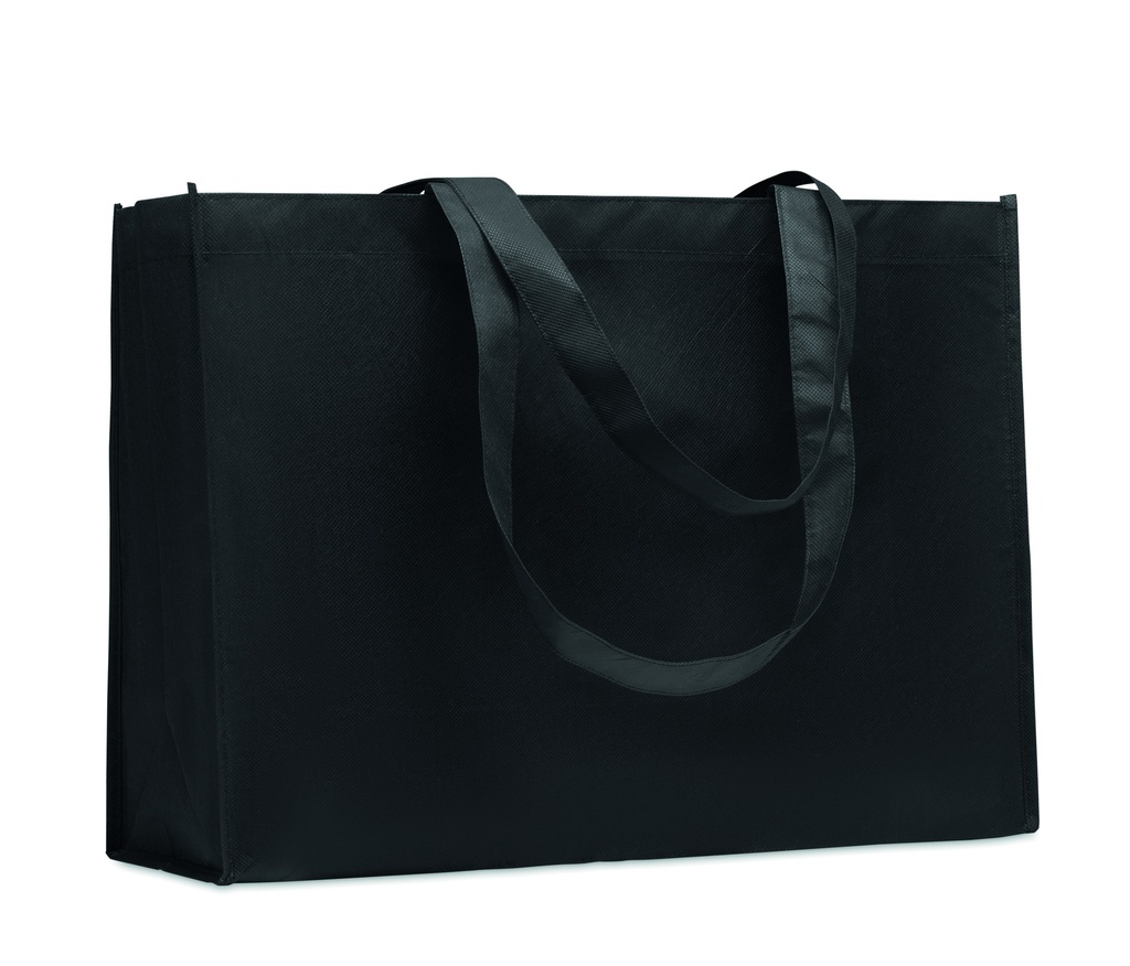 [MO2193-03] Borsa per la spesa in tessuto non tessuto rpet (Nero)