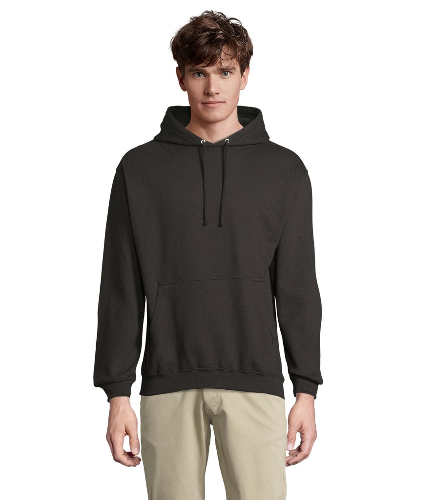 [324.S03815-CO-3XL5XL] Felpa spazzolata colorata 280 unisex 80% cotone 20% poliestere riciclato certificato GRS (Nero)