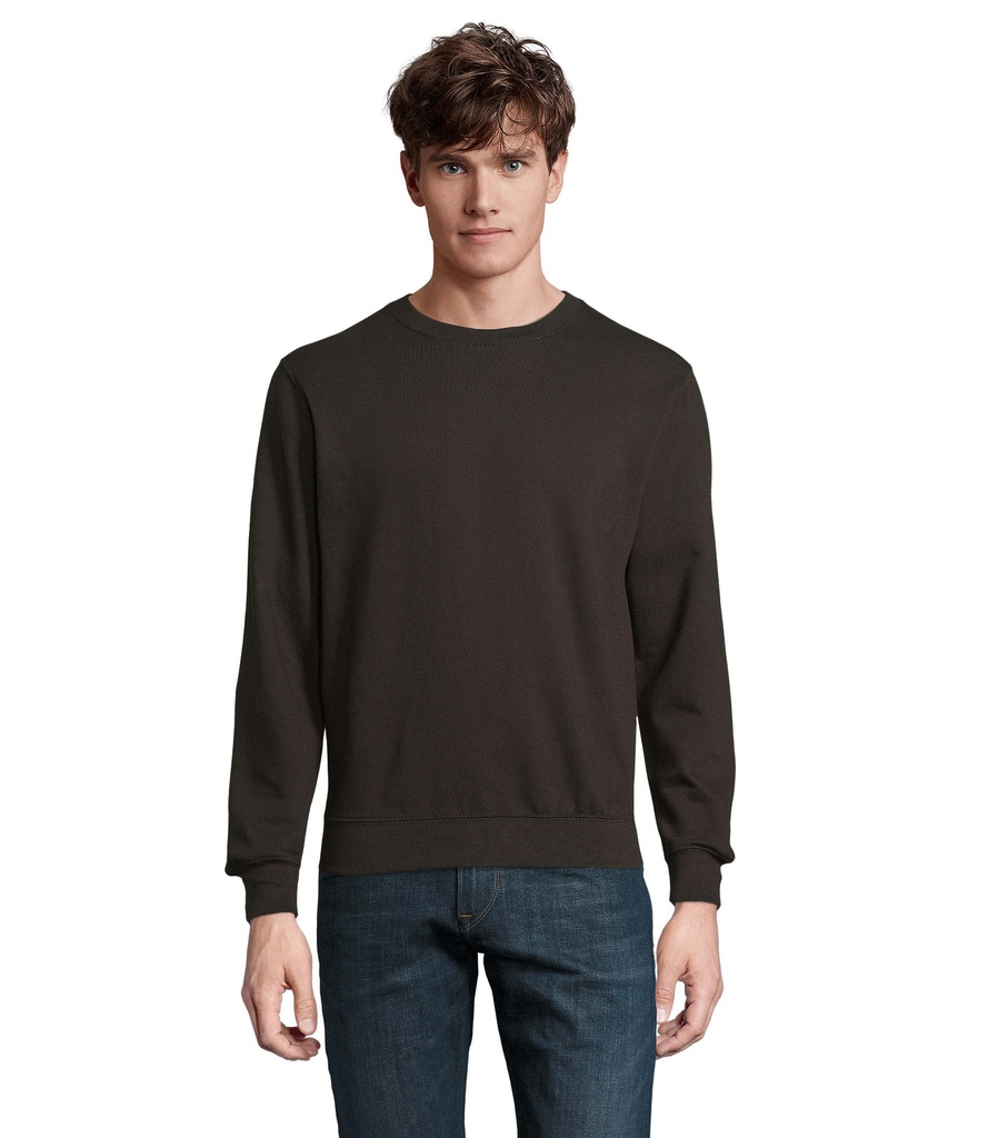 [324.S03814-CO-3XL5XL] Felpa spazzolata colorata 280 unisex 80% cotone 20% poliestere riciclato certificato GRS (Nero)