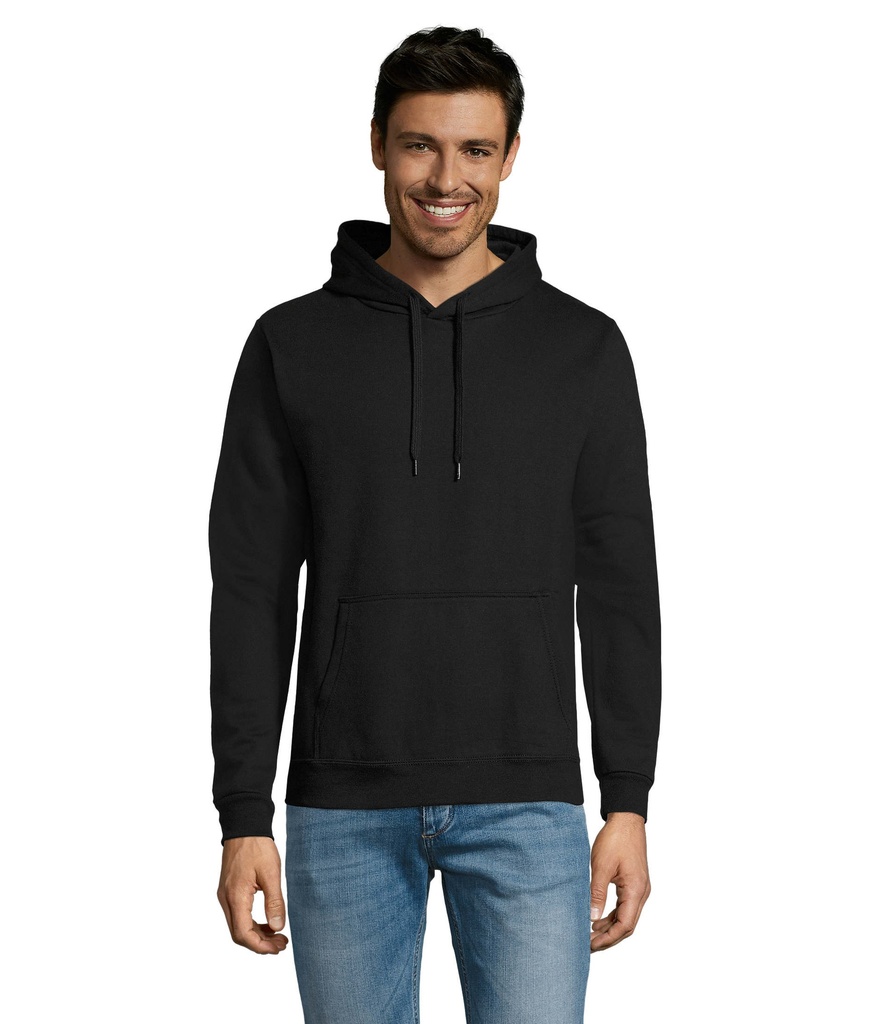 [324.S47101-CO-3XL4XL] Felpa colorata 280 unisex con cappuccio - policotone 50/50 - tasca a marsupio - solo alcuni colori (Nero)