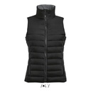 Gilet donna imbottito leggero - 100% nylon - 2 tasche con zip rifinite - collo alto