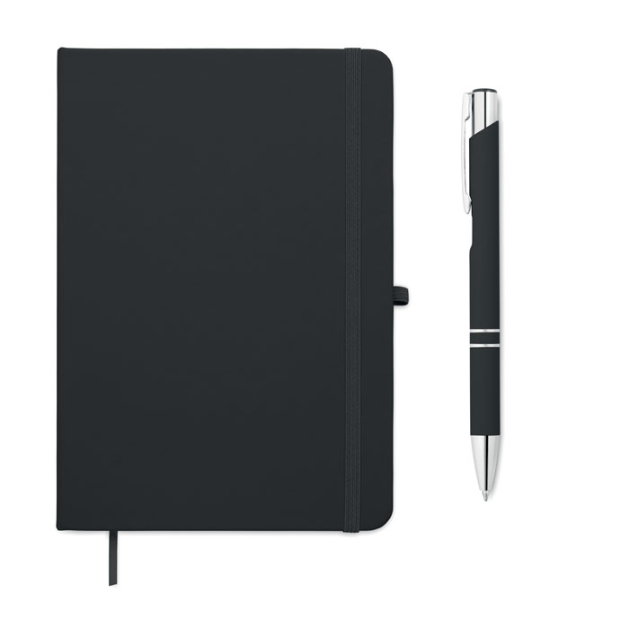 [MO3199-03] Set notebook A5 in PU (Nero)