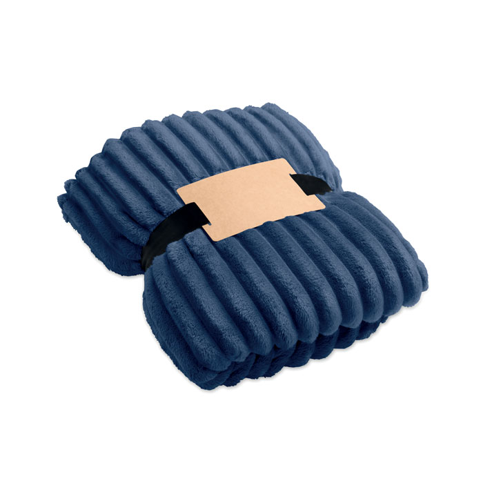 [MO3184-04] Coperta a righe in pile RPET (Blu)