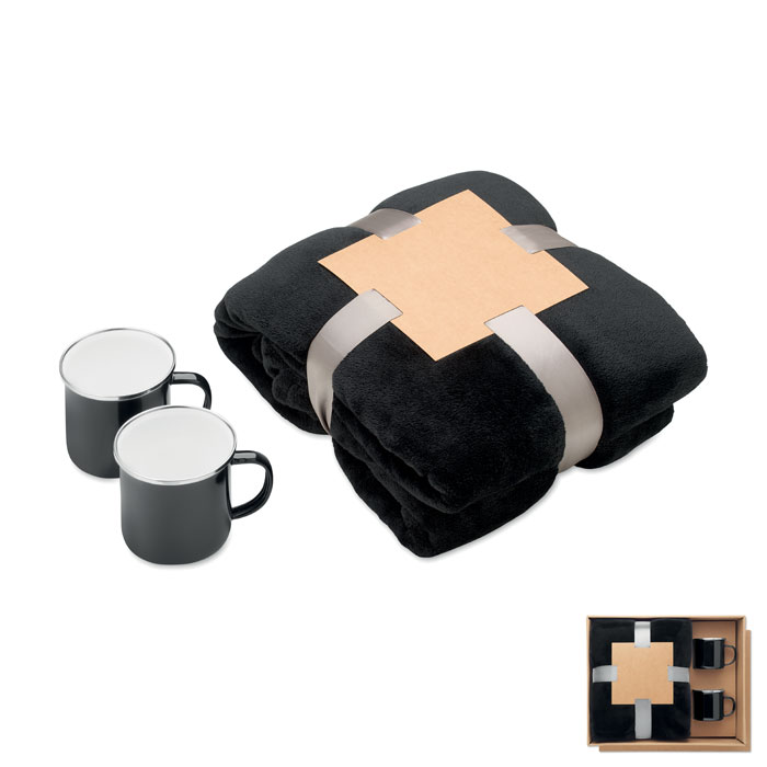 [MO3207-03] Coperta in pile e set 2 tazze