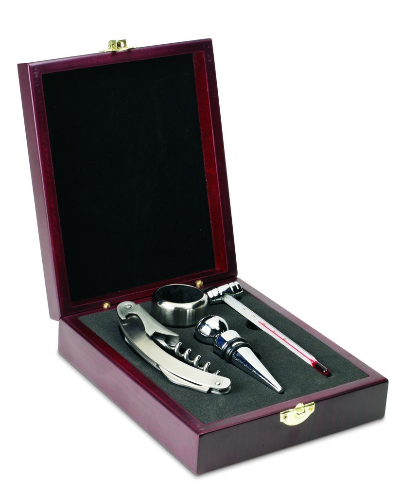 Set da vino classico in scatola di legno