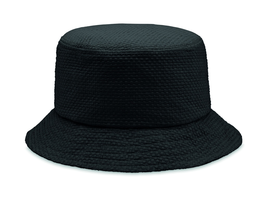[MO2267-03] Cappello a secchiello di paglia 9aper (Nero)